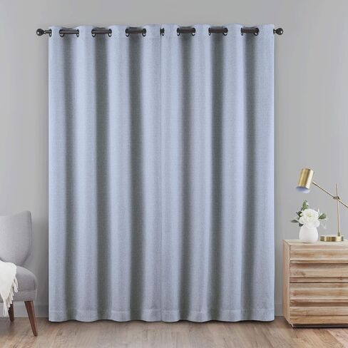 ECLIPSE Cara Grommet Top Curtains for Bedroom, Single Panel, 50" x 84", Denim in Saudi Arabia