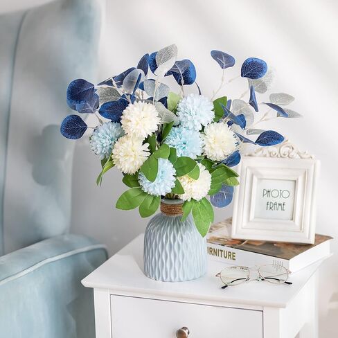 BLOSMON Table Decor Artificial Flowers Vase Small Fake Champagne Flower Arrangement 2pcs Floral Arrangement for Tables centerpieces Kitchen Dining Room Decorations Flower in Vase Silk Roses in Saudi Arabia