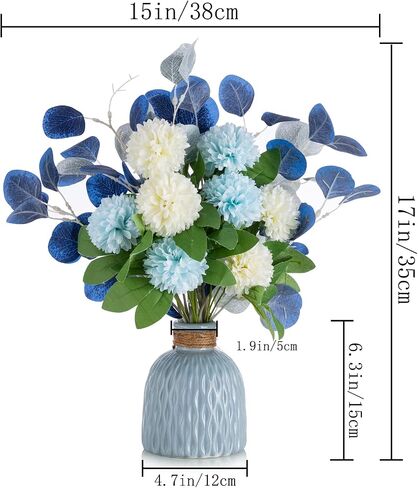 BLOSMON Table Decor Artificial Flowers Vase Small Fake Champagne Flower Arrangement 2pcs Floral Arrangement for Tables centerpieces Kitchen Dining Room Decorations Flower in Vase Silk Roses in Saudi Arabia