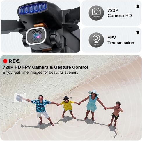 Allwind Mini Drone مع كاميرا 720P HD FPV نقل في الوقت الحقيقي، التحكم عن بعد والتحكم في الارتفاع، تقلب ثلاثي الأبعاد بمفتاح واحد للإقلاع/الهبوط، هدايا ألعاب للمبتدئين الأولاد والبنات، بطاريتان in Kuwait