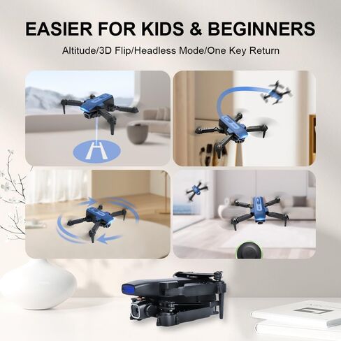 Allwind Mini Drone مع كاميرا 720P HD FPV نقل في الوقت الحقيقي، التحكم عن بعد والتحكم في الارتفاع، تقلب ثلاثي الأبعاد بمفتاح واحد للإقلاع/الهبوط، هدايا ألعاب للمبتدئين الأولاد والبنات، بطاريتان in Kuwait