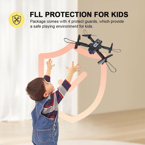 Allwind Mini Drone مع كاميرا 720P HD FPV نقل في الوقت الحقيقي، التحكم عن بعد والتحكم في الارتفاع، تقلب ثلاثي الأبعاد بمفتاح واحد للإقلاع/الهبوط، هدايا ألعاب للمبتدئين الأولاد والبنات، بطاريتان in Kuwait