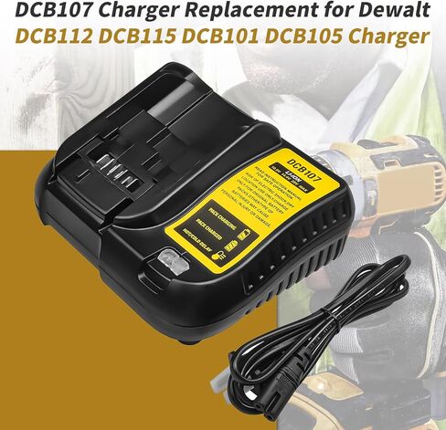 شاحن بطارية ليثيوم أيون DCB107 12 فولت/20 فولت متوافق مع بطاريات ديوالت DCB120 DCB127 DCB200 DCB201 DCB203 DCB204 DCB206 DCB207 in Kuwait