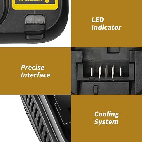 شاحن بطارية ليثيوم أيون DCB107 12 فولت/20 فولت متوافق مع بطاريات ديوالت DCB120 DCB127 DCB200 DCB201 DCB203 DCB204 DCB206 DCB207 in Kuwait