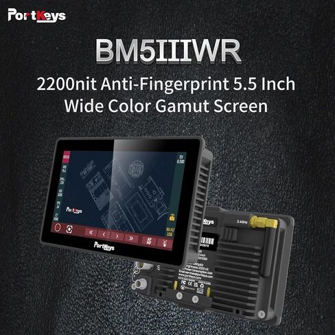 شاشة مراقبة ميدانية لكاميرا PortKeys BM5 III WR مقاس 5.5 بوصة DSLR، شاشة تحكم في الكاميرا اللاسلكية 2200Nit SDI HDMI لـ RED Komodo / BMPCC4 / 6K 6K Pro، تحكم سلكي لـ Canon Sony Z Cam TILTA Nucleus (لسوني) in Kuwait