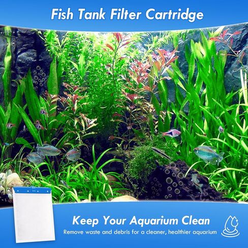 خرطوشة فلتر حوض السمك الكبيرة المكونة من 8 قطع من LeadCon متوافقة مع مرشحات الطاقة Tetra Whisper Bio-Bag 20i، 40i، IQ20 30، 45، 60، 20، 30، 40، 60، ReptoFilter 50 جالونًا من أحواض السمك in Kuwait