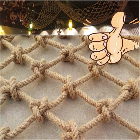 Cargo Net Rope Ladder Hemp Net, Child Safety Net, Anti-Fall Stair Nets, Fence Nets, Ceiling Decorative Nets, Hammocks,Mesh Hemp Rope Net Support Customization Safety Rope Net for Kids in Saudi Arabia
