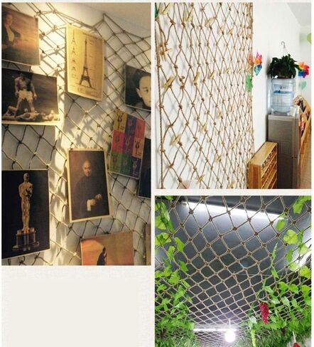 Cargo Net Rope Ladder Hemp Net, Child Safety Net, Anti-Fall Stair Nets, Fence Nets, Ceiling Decorative Nets, Hammocks,Mesh Hemp Rope Net Support Customization Safety Rope Net for Kids in Saudi Arabia
