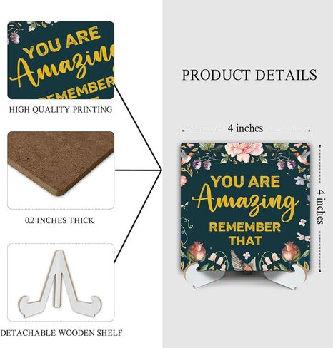 You are Amazing Gifts for Women, Gift For Mom Daughter Friend Coworker, Desk Decor Wood Sign with Stand, Floral Table Wooden Sign Plaque for Home Bedroom Living Room Study Shelf Office -b19 in Kuwait