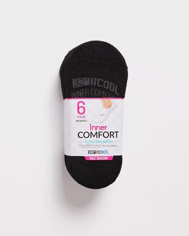 32 DEGREEES Women's 6 Pack Comfort No Show Socks | Anti-Odor | Heel Grips| Arch Support | Active | Casual | Work in Saudi Arabia