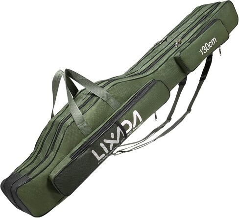 LIXADA Fishing Rod Case, 3 Layers Oxford Fishing Rod Bag, Portable Foldable Fishing Pole Bag, Fishing Rod Carrier Fishing Tackle Storage Bag Travel Carry for Fishing Gear & Equipment in Saudi Arabia