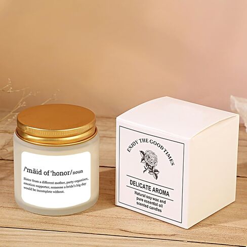 Vellsenne Scented Candle Bridesmaid Proposal Gifts - Lavender Soy Wax Candle - Maid of Honor Proposal Gifts - Will You be My Bridesmaid Gifts for Friends Girls Women 4oz in Saudi Arabia