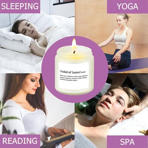 Vellsenne Scented Candle Bridesmaid Proposal Gifts - Lavender Soy Wax Candle - Maid of Honor Proposal Gifts - Will You be My Bridesmaid Gifts for Friends Girls Women 4oz in Saudi Arabia