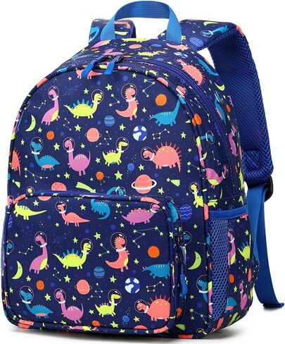 BUG Toddler Kids Backpack For Boys Girls, Cute Mini Backpacks for Preschool and Kindergarten with Adjustable Padded Shoulder Straps, Dark Blue Dinosaur in Kuwait