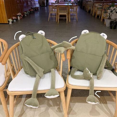 Frog Backpack Purse for Women - Student Frog Cartoon Bag Travel Daypack Casual Fashion Work Shopping Small Bag,Black in Saudi Arabia