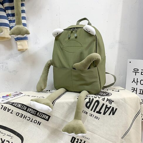 Frog Backpack Purse for Women - Student Frog Cartoon Bag Travel Daypack Casual Fashion Work Shopping Small Bag,Black in Saudi Arabia