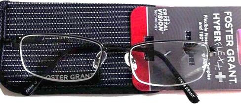 Foster Grant Hyperflexx Metal HF25 Gun Men's Reading Glasses with Case +1.25 in Saudi Arabia
