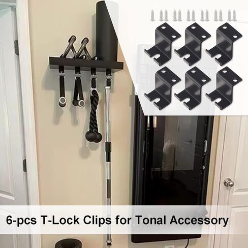 MWEDP 6-pcs T-Lock Clips Hooks Wall Mounts Invisible Shelf, for Tonal Adapters Gym Floating Accessory Shelf, Fits Hanging Home Gym Organizer Storage in Saudi Arabia