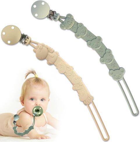 مشبك لهاية للأطفال الأولاد والبنات، 2 مشبك لهاية من السيليكون، حامل لهاية نابض بالحياة ومتين بتصميمات الكوالا ووحيد القرن - مثالي للحفاظ على اللهايات نظيفة وآمنة! in Kuwait