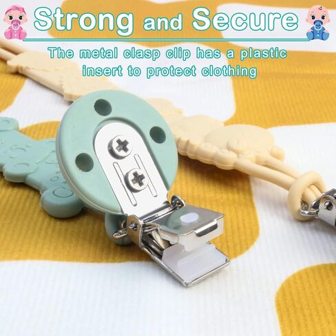 مشبك لهاية للأطفال الأولاد والبنات، 2 مشبك لهاية من السيليكون، حامل لهاية نابض بالحياة ومتين بتصميمات الكوالا ووحيد القرن - مثالي للحفاظ على اللهايات نظيفة وآمنة! in Kuwait