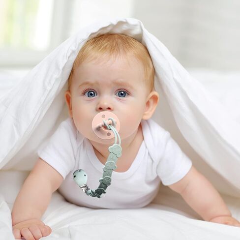 مشبك لهاية للأطفال الأولاد والبنات، 2 مشبك لهاية من السيليكون، حامل لهاية نابض بالحياة ومتين بتصميمات الكوالا ووحيد القرن - مثالي للحفاظ على اللهايات نظيفة وآمنة! in Kuwait