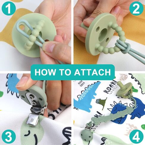 مشبك لهاية للأطفال الأولاد والبنات، 2 مشبك لهاية من السيليكون، حامل لهاية نابض بالحياة ومتين بتصميمات الكوالا ووحيد القرن - مثالي للحفاظ على اللهايات نظيفة وآمنة! in Kuwait