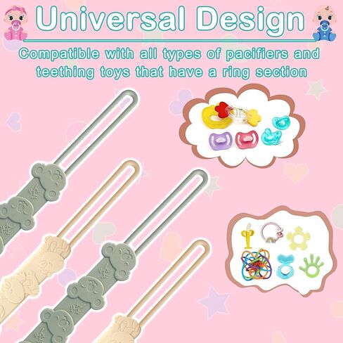 مشبك لهاية للأطفال الأولاد والبنات، 2 مشبك لهاية من السيليكون، حامل لهاية نابض بالحياة ومتين بتصميمات الكوالا ووحيد القرن - مثالي للحفاظ على اللهايات نظيفة وآمنة! in Kuwait