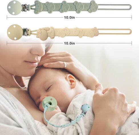 مشبك لهاية للأطفال الأولاد والبنات، 2 مشبك لهاية من السيليكون، حامل لهاية نابض بالحياة ومتين بتصميمات الكوالا ووحيد القرن - مثالي للحفاظ على اللهايات نظيفة وآمنة! in Kuwait