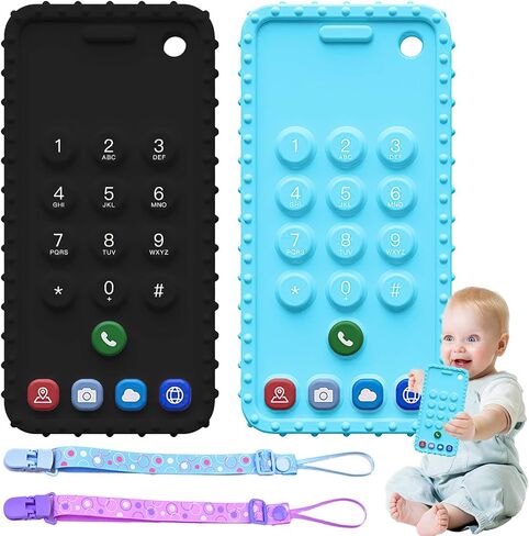 Teething Toys for Babies 0-6 Months 6-12 Months, Baby Toys 6 to 12 Months 0-6 Months, Baby Teething Toys, Baby Teether Toys, Teethers for Babies 0-6 Months 6-12 Months, Phone Baby Teethers 0-6 Months in Saudi Arabia