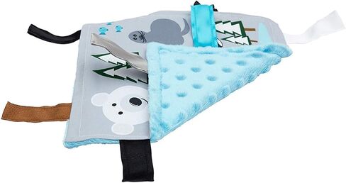 Baby Jack & Co 8x8" Polar Lovey Tag Toys for Babies - Baby Crinkle Toys - Crinkle Toys for Baby - Soft & Safe - Learn Shapes & Colors - Ideal Baby Toy - BPA Free w/Stroller Clip in Kuwait