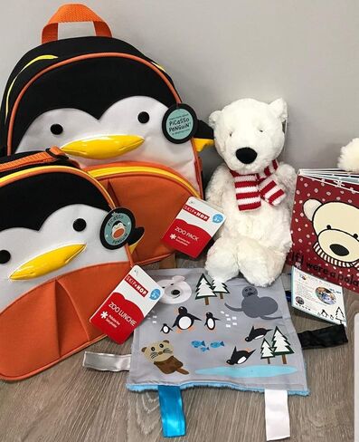 Baby Jack & Co 8x8" Polar Lovey Tag Toys for Babies - Baby Crinkle Toys - Crinkle Toys for Baby - Soft & Safe - Learn Shapes & Colors - Ideal Baby Toy - BPA Free w/Stroller Clip in Kuwait