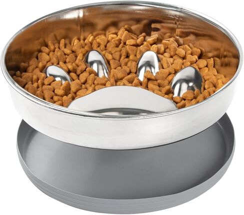 وعاء تغذية بطيء للكلاب من كيتجو مصنوع من الفولاذ المقاوم للصدأ مع قاعدة من السيليكون غير قابلة للانزلاق، وعاء ماء للكلاب مناسب لسلالات الكلاب الصغيرة والمتوسطة، وعاء على شكل مخلب كلب in Kuwait