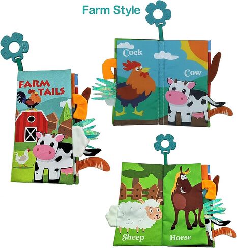 Soft Baby Book Cloth Crinkle Baby Books,Infant Toddler Baby Book, Early Education Teether Teething Sensory Toys, Farm Toy,Unbreakable Books, 0-6 12 18 Months Boy Girl Shower Gifts. in Kuwait