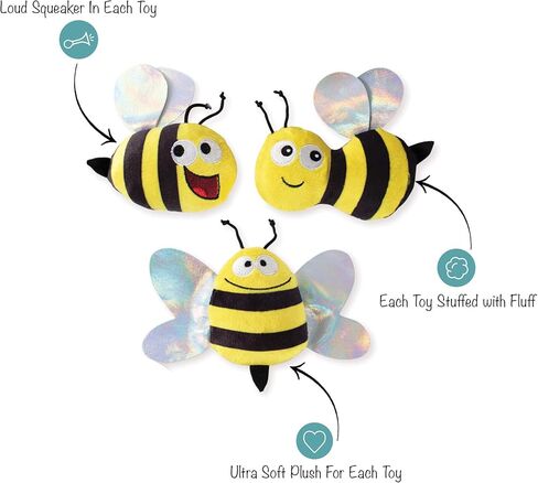 مجموعة ألعاب الحيوانات الأليفة فرينج ستوديو سكويكر، مجموعة من 3 قطع، بامبل بيز (289442) in Kuwait