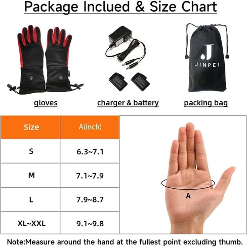 بطانات قفازات ساخنة للرجال والنساء - قفازات عمل كهربائية رقيقة قابلة لإعادة الشحن للرياضات الشتوية والتهاب المفاصل قفازات رينود الدافئة (أحمر، XL) in Kuwait