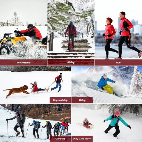 بطانات قفازات ساخنة للرجال والنساء - قفازات عمل كهربائية رقيقة قابلة لإعادة الشحن للرياضات الشتوية والتهاب المفاصل قفازات رينود الدافئة (أحمر، XL) in Kuwait