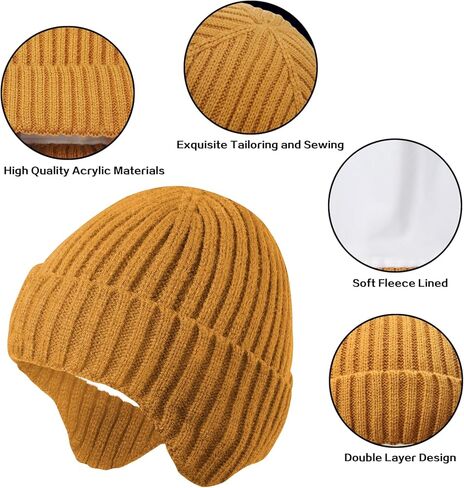 قبعة شتوية للأطفال من ماكس نوفا، قبعة صغيرة، قبعة محبوكة بغطاء للأذن للأولاد والبنات من عمر 0 ​​إلى 8 سنوات in Kuwait