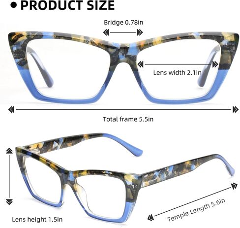 JOO'RTI 3 Pack Cat-Eye Blue Light Blocking Reading Glasses for Women,Stylish Design,Fashion and Cute in Kuwait