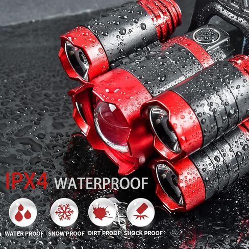JIMEJV USB Rechargeable Headlamp 12000 Lumen Ultra Bright LED Work Headlight, 4 Modes Waterproof Head Lamp Best Headlamps for Adults, Camping, Outdoors & Hard Hat Work Zoomable Headlight (Red) in Saudi Arabia