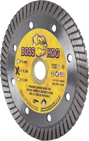 Delta Diamond Boss Hog 12 Inch Turbo Premium Diamond Blade for Masonry, Brick, Block, Pavers, Concrete, Stone, Wet/Dry Cutting, Continuous Rim (12") in Kuwait