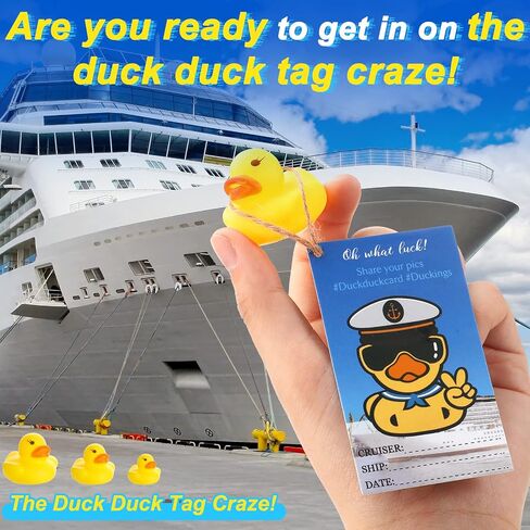 Epakh 60 Pieces Duck Cards with Rubber Ducks and Strings Duck Duck Card for Spread Your Little Rubber Ducks with Tags, Share Fun Pictures Cards(Marine Style) in Saudi Arabia