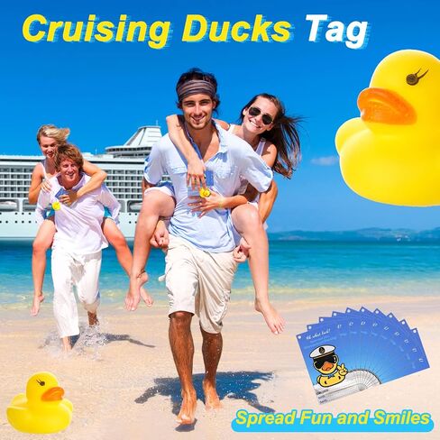 Epakh 60 Pieces Duck Cards with Rubber Ducks and Strings Duck Duck Card for Spread Your Little Rubber Ducks with Tags, Share Fun Pictures Cards(Marine Style) in Saudi Arabia