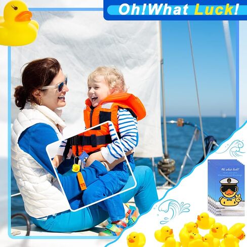 Epakh 60 Pieces Duck Cards with Rubber Ducks and Strings Duck Duck Card for Spread Your Little Rubber Ducks with Tags, Share Fun Pictures Cards(Marine Style) in Saudi Arabia