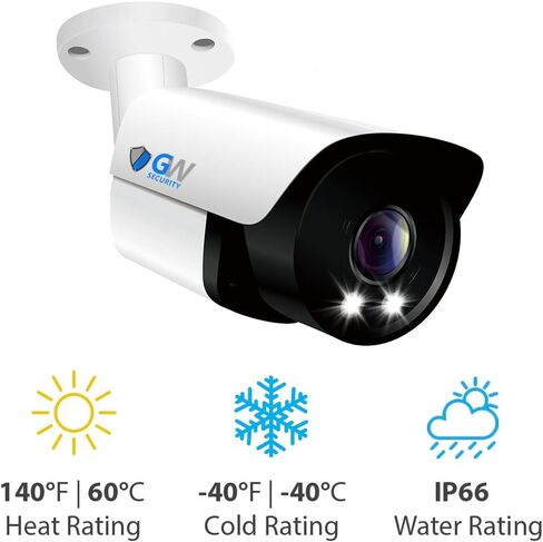 GW Security Full-Time Color Night Vision Two-Way Audio 4K 8MP Outdoor/Indoor Wide Angle PoE IP Bullet Security Camera (GW8028IP) in Saudi Arabia