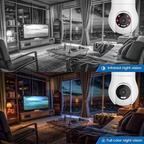فيزوم كاميرا مراقبة 2K، كاميرات مراقبة لاسلكية 4MPS، للاماكن الخارجية والداخلية بالوان كاملة ليلا ونهارا، كشف حركة 360 درجة، منبه، سهلة التركيب in Kuwait