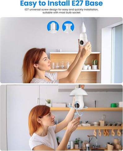 فيزوم كاميرا مراقبة 2K، كاميرات مراقبة لاسلكية 4MPS، للاماكن الخارجية والداخلية بالوان كاملة ليلا ونهارا، كشف حركة 360 درجة، منبه، سهلة التركيب in Kuwait