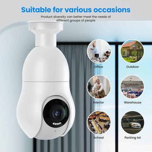 فيزوم كاميرا مراقبة 2K، كاميرات مراقبة لاسلكية 4MPS، للاماكن الخارجية والداخلية بالوان كاملة ليلا ونهارا، كشف حركة 360 درجة، منبه، سهلة التركيب in Kuwait