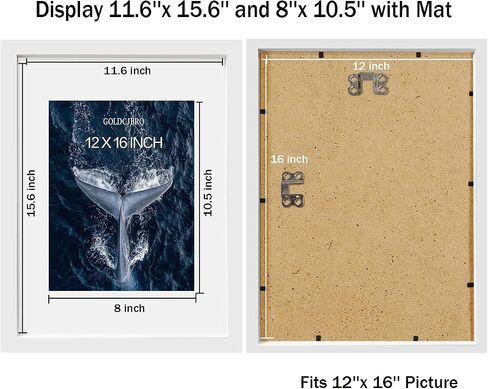 جولدكبرو اطارات صور مقاس 12 × 16 انش، مجموعة من 3 اطارات صور خشبية، اطارات صور كبيرة لتزيين الحائط او سطح الطاولة، ابيض in Saudi Arabia