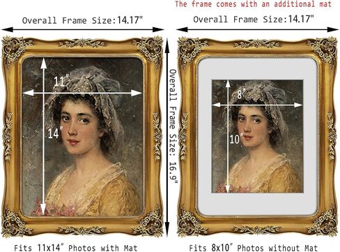 إطار صورة FJXMFRAME عتيق مقاس 5 × 7 إطارات صور ذهبية عتيقة مع واجهة زجاجية، وإطارات باروكية مزخرفة لسطح الطاولة والتعليق على الحائط (5 × 7 بوصة، برونزي) in Saudi Arabia