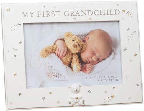إطار صورة ماي فيرست جراندفل من هابي هوموارز مع بداية فضية وذهبية ودمية دب ثلاثية الأبعاد in Kuwait